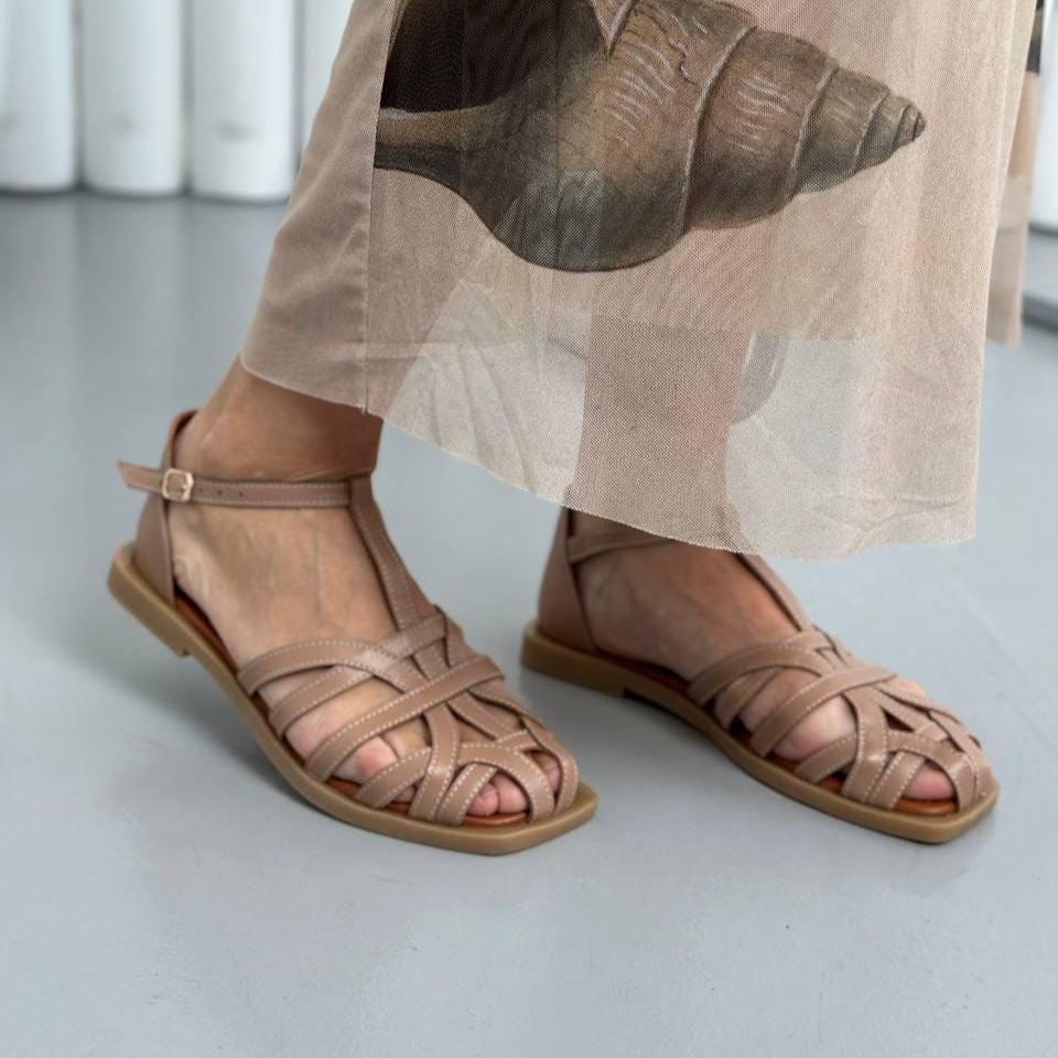 Summer Leather T Strap Sandals With Closed Toe Summer Leather T Strap Sandals With Closed Toe