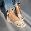 Leather Sandals With Ankle Strap Handmade Summer Flats